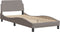 vidaXL - Bedframe - met - hoofdeinde - zonder - matras - 90x190 - cm - stof - taupe