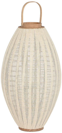Kaarshouder Home ESPRIT Wit Natuurlijk Hout Kristal 40 x 40 x 70 cm