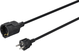 Sygonix SY-4872640 Stroom Verlengkabel 16 A Zwart 10.00 m H05VV-F 3G 1,5 mm²