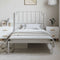 vidaXL - Bedframe - met - hoofdbord - metaal - wit - 100x190 - cm