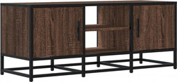 vidaXL - Tv-meubel - 100x35x41 - cm - bewerkt - hout - metaal - bruin - eikenkleur