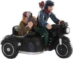 Dickensville Motor Met Zijspan 11 X 6 Cm Zwart