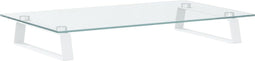 vidaXL - Monitorstandaard - 60x35x8 - cm - gehard - glas - en - metaal - wit