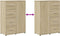 vidaXL - Dressoir - 60x31x84 - cm - bewerkt - hout - sonoma - eikenkleurig