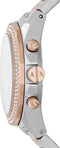 Armani Exchange AX5653 - Dameshorloge - 38 mm - Zilveren wijzerplaat met roségoudkleurige details