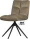 WOOOD Vinny Draaibare Eetkamerstoel - Velvet - Groen - 80x48x45