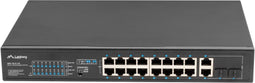 Lanberg RSFE-16P-2C-150 - Unmanaged Switch - 16x PoE+ (802.3at) - 150W PoE-budget - 1U
