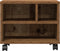 vidaXL - Printerstandaard - met - wielen - Oud - Hout - 41x32x33,5 - cm