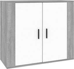 vidaXL - Dressoir - 80x33x70 - cm - bewerkt - hout - grijs - sonoma - eikenkleurig
