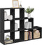 vidaXL - Kamerscherm - / - boekenkast - 3-laags - 137,5x29x103,5 - cm - hout - zwart