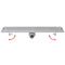 vidaXL - Doucheafvoer - rechthoekig - golf - 730x140 - mm - roestvrij - staal