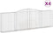 vidaXL - Schanskorven - 4 - st - gewelfd - 400x30x120/140 - cm - ijzer