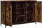 vidaXL - Dressoir - 100x35x70 - cm - bewerkt - hout - gerookt - eikenkleurig