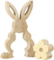 J-Line decoratie Konijn Met Bloem - hout - geel - small - paasdecoratie