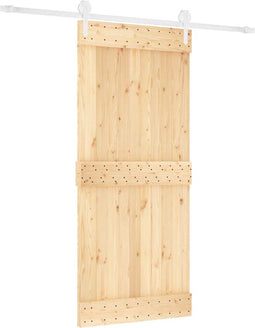 vidaXL - Schuifdeur - met - beslag - 90x210 - cm - massief - grenenhout