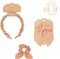 Mrs Ertha Haaraccessoires - Haarband + Scrunchie + Clip met strik - Blush