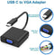Techvavo® USB C naar VGA Adapter - Full HD 1080P - Man naar Vrouw - Zwart