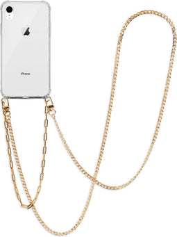 iMoshion Hoesje Geschikt voor iPhone Xr Hoesje Met Koord - iMoshion Backcover met koord + armband - Ketting - goud