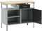 vidaXL - Werkbank - met - Vergrendelbare - Deur - Zwart - 100x55x85 - cm - Staal