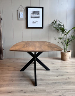 Old Inn - Eetkamertafel Mango Deens ovaal 200x100cm met Spinpoot