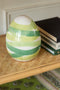 J-Line decoratie Ei Lijnen Dolomiet - keramiek - groen - medium - paasdecoratie