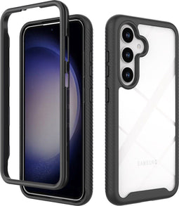 iMoshion Hoesje Geschikt voor Samsung Galaxy S24 Hoesje - iMoshion 360° Full Protective Case - Zwart / Transparant