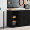 vidaXL - Garagekast - 40x51x85 - cm - massief - grenenhout - zwart