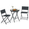 Coast Bistroset - 3-delige Opvouwbare Tuinset - Ademende sneldrogende zitting - Zwart