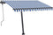 vidaXL - Luifel - vrijstaand - handmatig - uittrekbaar - 300x250 - cm - blauw - en - wit