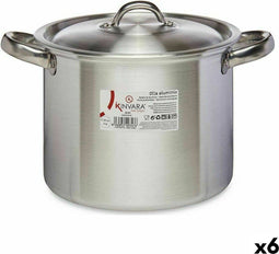 Casserolepan met deksel Ø 20 cm Zilverkleurig Aluminium (6 Stuks)