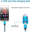 Fast Charge Android Autolader, 3.4A Autolader Adapter met 6ft Nylon Gevlochten Micro USB Kabel Snelle Sync Oplaadkabel
