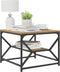 vidaXL - Salontafel - met - Plank, - Artisan - Eiken, - 51x50x40 - cm, - Gemaakt - van - Gelaagd - Hout