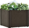 vidaXL - Plantenbak - hoog - met - zelfbewateringssysteem - 43x43x33 - cm - mokka