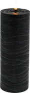 Zwarte led kaars rustic 20x7,5cm