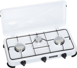Campart KO-6383 - Campingkooktoestel - 3 RVS branders 4000 Watt - Wit