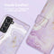 iMoshion Hoesje Geschikt voor Samsung Galaxy S21 FE Hoesje Met Pasjeshouder - iMoshion Design Bookcase smartphone - Paars / Purple Marble