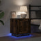 vidaXL - Nachtkastje - met - LED-verlichting - Gerookt - Eiken - 44x34,5x45 - cm