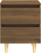 vidaXL - Nachtkastjes - 2 - st - met - houten - poten - 40x35x50 - cm - bruineikenkleur