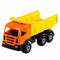 Speelgoed rood/geel/blauwe kiepwagen auto voor jongens 41 cm - Buiten/binnen speelgoed auto's - Vrachtwagen met laadklep/oplegger