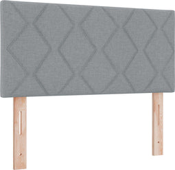vidaXL - Hoofdbord - met - Diamantpatroon - Lichtgrijs - 100 - cm - Stof