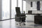 Feel Furniture Luxe Bureaustoel - Hoge Rugleuning - Donkergrijs met Zilveren Frame