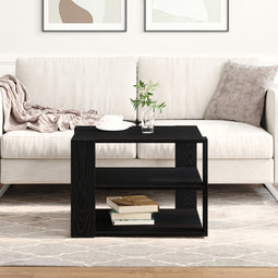 vidaXL - Salontafel - Zwart - Eiken - 59,5x59,5x40 - cm - Gefabriceerd - Hout