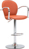 vidaXL - Barkrukken - met - armleuning - 2 - st - kunstleer - oranje
