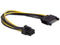 Delock Power SATA 15-pin - Voedingskabel - 2-Polig Molex naar 6-Polig SATA - Geel Zwart