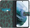 iMoshion Hoesje Geschikt voor Samsung Galaxy S21 FE Hoesje Met Pasjeshouder - iMoshion Design Softcase Bookcase - Zwart / Meerkleurig / Groen / Green Leopard