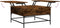 vidaXL - Salontafel - 80x80x45 - cm - bewerkt - hout - en - metaal - gerookt - eiken