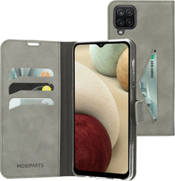 Mobiparts Galaxy A12 (2021) - Classic Wallet Case - Ruimte voor pasjes - Granite Grey
