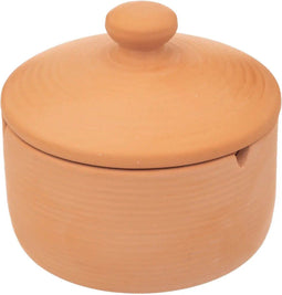 Atmosphera Asbak met stijlvolle deksel - Terracotta - D13 cm - steenrood - voor binnen/balkon/serre