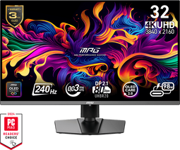 MSI MPG 322URX - Gamingmonitor - 31,5" QD-OLED 4K 240Hz - Zwart
