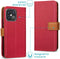 iMoshion Hoesje Geschikt voor iPhone 13 Pro Hoesje Met Pasjeshouder - iMoshion Luxe Canvas Bookcase - Rood